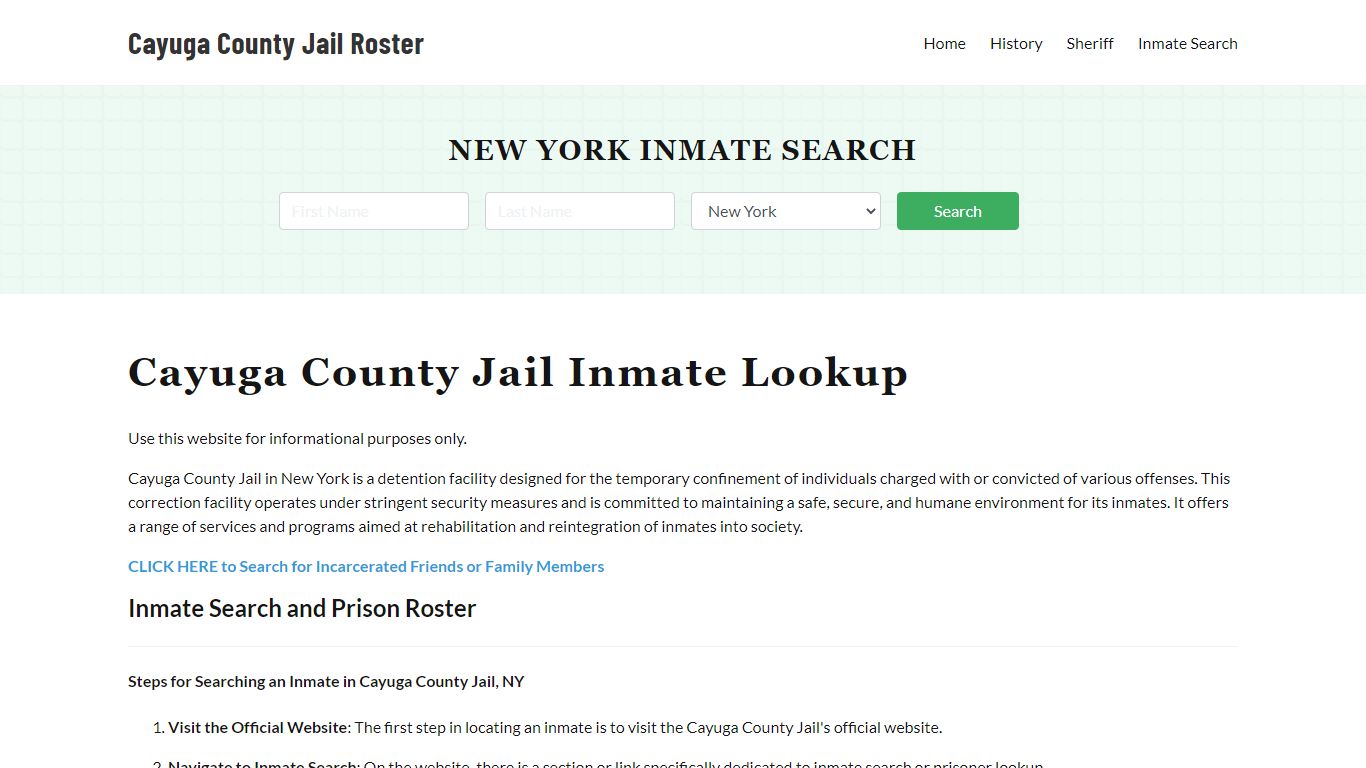 Cayuga County Jail Roster Lookup, NY, Inmate Search